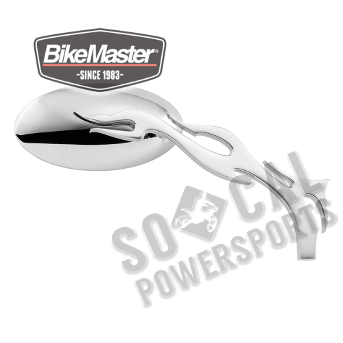 BikeMaster - BikeMaster Old School Flame Mirror - Chrome - KS-A30