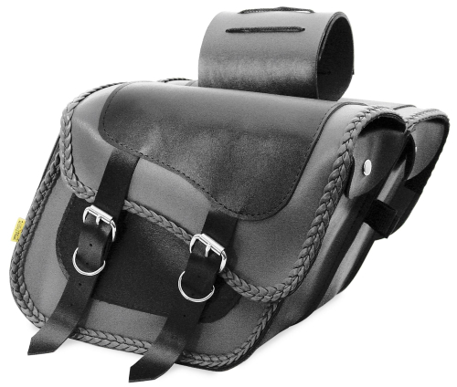 Willie & Max - Willie & Max Gray Thunder Braided Compact Slant Saddlebags - SB705-05