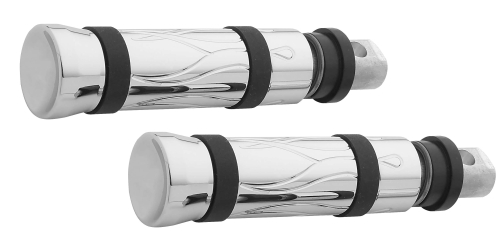Arlen Ness - Arlen Ness Billet Footpegs - Flamed - Chrome - M-1027
