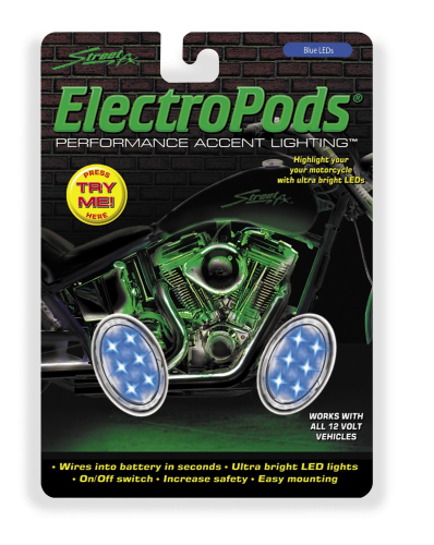 Street FX - Street FX Electropods Oval Lightpod - Blue/Chrome - 1041902