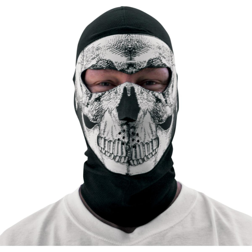 Zan Headgear - Zan Headgear Coolmax Balaclava with Neoprene Face Mask - WBC002NFME - Skull - OSFM