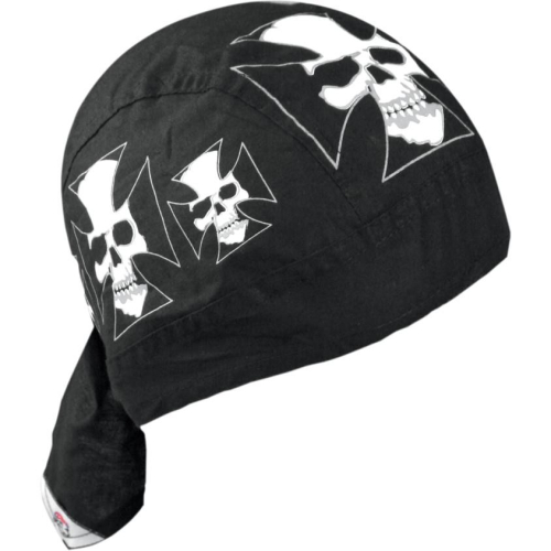 Zan Headgear - Zan Headgear Flydanna Headwrap - Z529 - Iron Cross Skull - OSFM