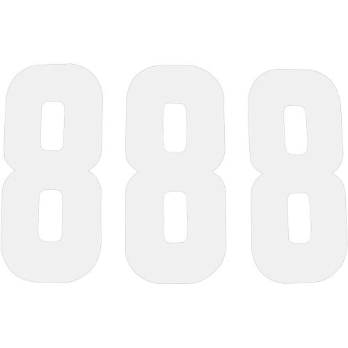 N-Style - N-Style Pros 2 Stick-On Number - 7in. - No.8 - White - NII-8W