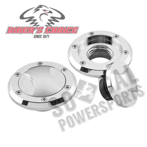 Bikers Choice - Bikers Choice Stroker Ratcheting Gas Cap - Single Vented with Check Valve - Right - Chrome - 012057