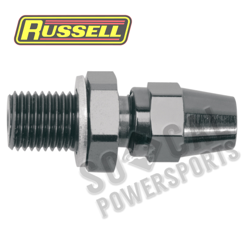 Russell - Russell Pro System II Renegade Black Steel Male Straight Master Cylinder/Caliper Fitting - 3/8in.-24 - R43423B