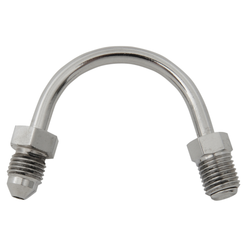 Russell - Russell Cycleflex Universal Brake Line Fitting - Tube, 3/8in.-24 Inverted Flare - #3 Male/150 Degree Bend - R4284C