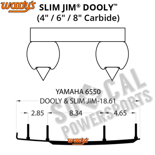 Woodys - Woodys Dooly Carbide Wear Rods - 6in. - DY6-6550