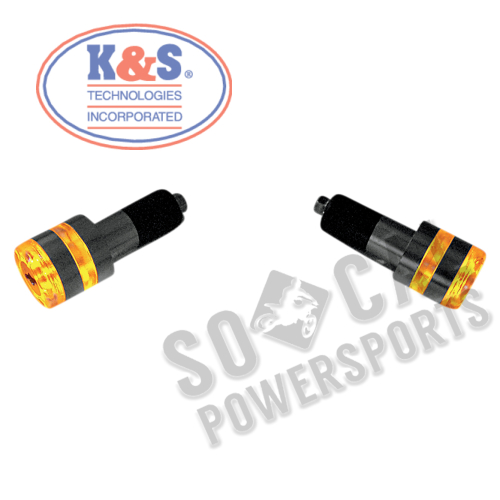 K&S Technologies - K&S Technologies LED Handlebar End Marker Light Kit - Silver - 15-1000