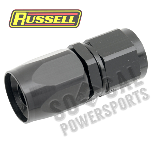 Russell - Russell -8 AN Straight Full Flow Non-Swivel Hose End - Black Anodized - R10033