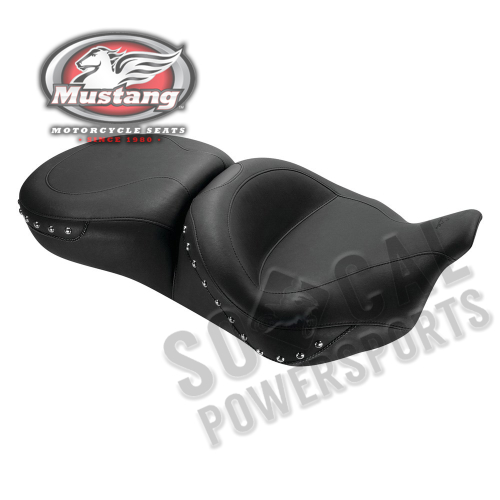 Mustang - Mustang 1-Piece Ultra Touring Seat - Smooth Style - Chrome Studs - 76034