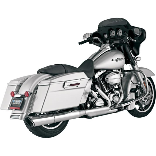 Vance & Hines - Vance & Hines Twin Slash Round Slip-On - Chrome - 16777