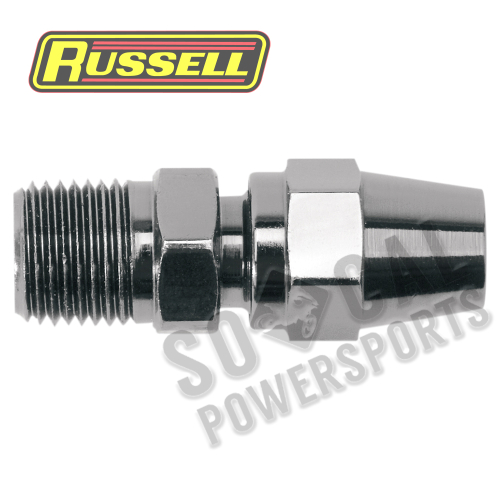 Russell - Russell Pro System II Renegade Black Steel Male NPT Straight Master/Cylinder/Caliper Fitting - 1/8in. - R43403B
