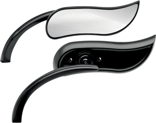 Arlen Ness - Arlen Ness Micro Die-Cast Upswept Mirror - Right - Black - 13-405