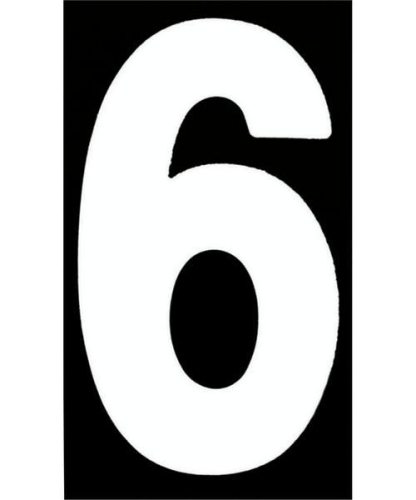 Factory Effex - Factory Effex Standard Number 6in. - No.6 - Black - FX02-4456