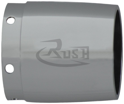 Rush Exhaust - Rush Exhaust 4in. Left Performance Muffler Tip - Tapered - Logo - Chrome - 4015-R1L