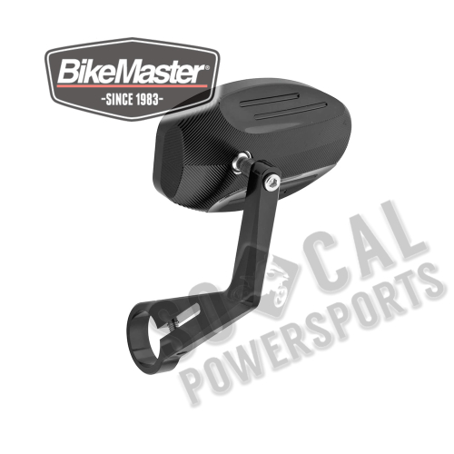 BikeMaster - BikeMaster Oval Louvered Lined Mirror - Black - KS-A10CNC-4 LINES B
