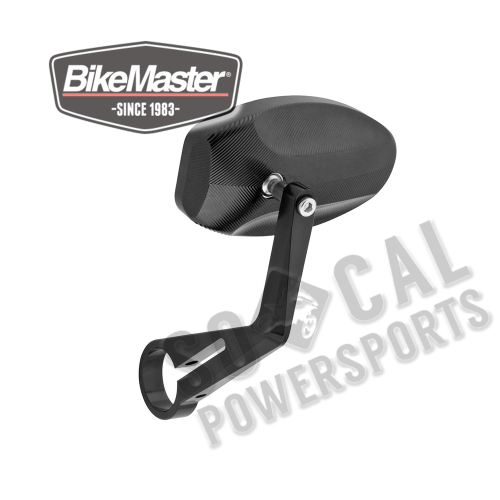 BikeMaster - BikeMaster Oval Lined Mirror - Black - KS-A10CNC-SLASH B