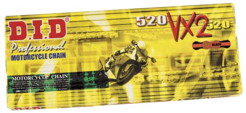 D.I.D - D.I.D 520VX2 Pro-Street Series X-Ring Chain - 100 Links - Gold - 520VX2G100FB