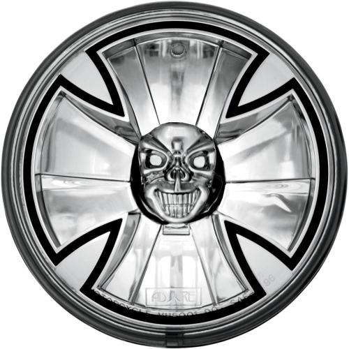 Adjure - Adjure 5 3/4in. Diamond-Cut Ironcross Headlight with Skull - T50X00-SR