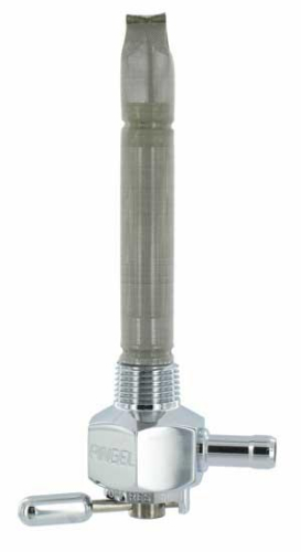 Pingel - Pingel Power-Flo Petcock - 90deg. Outlet Facing Rearward - Chrome - 4211-CH