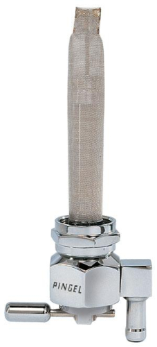 Pingel - Pingel Power-Flo Fuel Valve - 22mm Hex - 180 Deg. Outlet Facing Inward - Smooth - Aluminum - 6391-AH