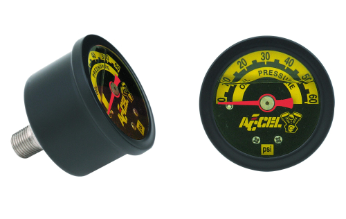 Accel - Accel Liquid Filled Rear Mount Oil Pressure Gauge - 60 PSI - Black - 7121B