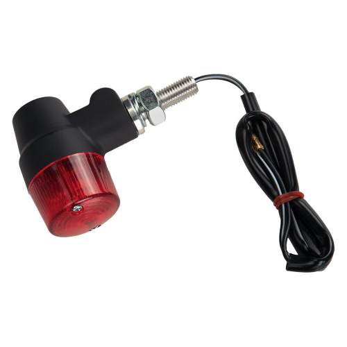 K&S Technologies - K&S Technologies Black Satin Aluminum Marker Lights - Round #3 with Red Lens - Dual Filament - 25-8636