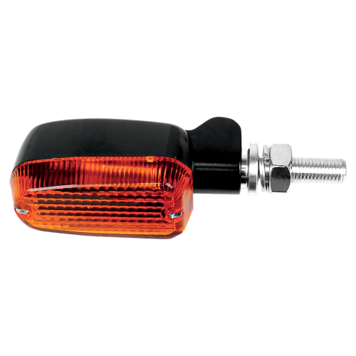 K&S Technologies - K&S Technologies Black Satin Aluminum Marker Lights - Oblong with Amber Lens - Dual Filament - 25-8301BK