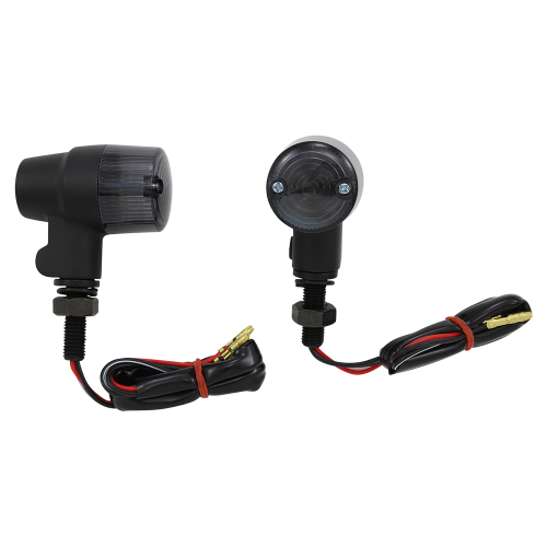 K&S Technologies - K&S Technologies Black Satin Aluminum Marker Lights - Round #3 with Smoke Lens - Dual Filament - 25-8631
