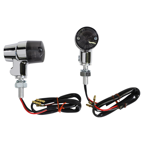 K&S Technologies - K&S Technologies Chrome Aluminum Marker Lights - Round #3 with Smoke Lens - Dual Filament - 25-8605