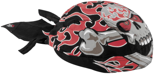 Zan Headgear - Zan Headgear Flydanna Headwrap - Z681 - Flaming Crossbones - OSFM