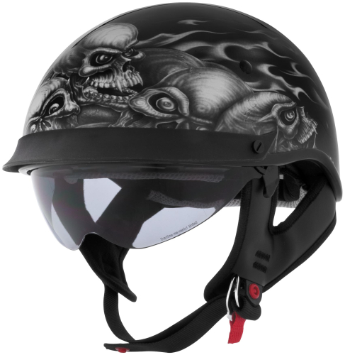 Cyber Helmets - Cyber Helmets Lethal Threat U-72 Skull Pile Helmet with Internal Shield - 641100 - Skull Pile - X-Small