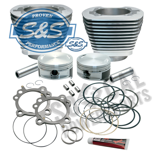 S&S Cycle - S&S Cycle 3 7/8in. Cylinder/Piston Kit for S&S 106in. Stroker - 10.5:1 Compression - Silver Powder-Coat - 910-0199