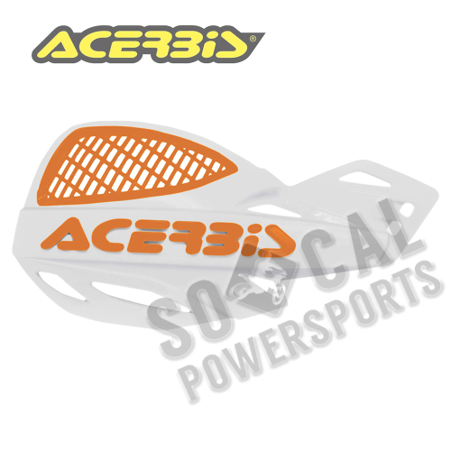 Acerbis - Acerbis Uniko Vented Handguards - White/Orange - 2072671088