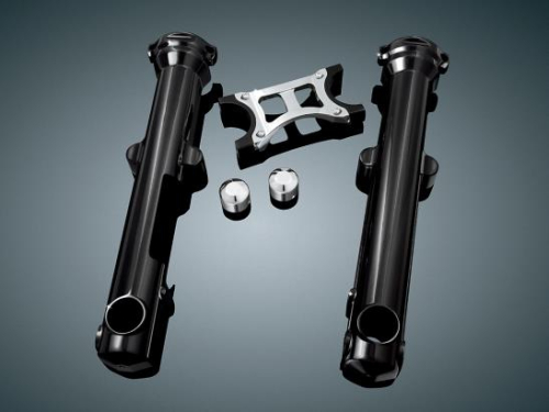 Kuryakyn - Kuryakyn Fork Skins - Gloss Black/Chrome - 7227