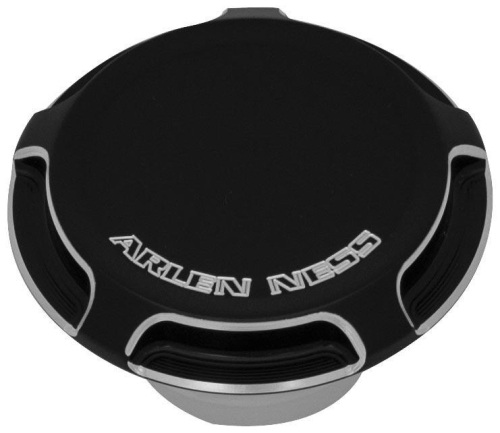 Arlen Ness - Arlen Ness Non-Vented Gas Cap - Beveled - Black - 70-010
