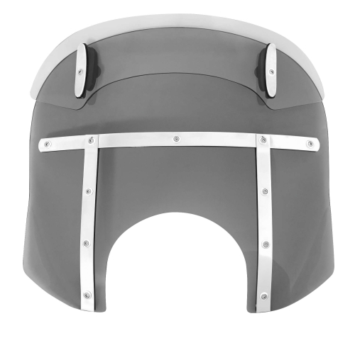 Memphis Shades - Memphis Shades Drop Top Memphis Fats Windshield (9in. Cutout) - 15-18in. - Black Smoke/Polished - MDM31710