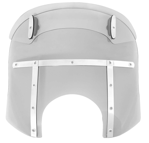 Memphis Shades - Memphis Shades Drop Top Memphis Fats Windshield (9in. Cutout) - 17-20in. - Ghost/Polished - MDM31808