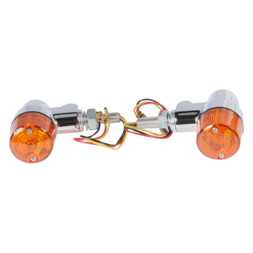 K&S Technologies - K&S Technologies Chrome Aluminum Marker LED Lights - Round #3 with Amber Lens - Three Wire - 26-8607