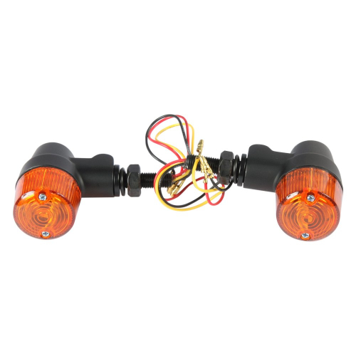 K&S Technologies - K&S Technologies Black Satin Aluminum Marker LED Lights - Round #3 with Amber Lens - Three Wire - 26-8633