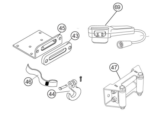 Warn - Warn Strap and Hook for RT40 Winch Service Kit (46) - 69645