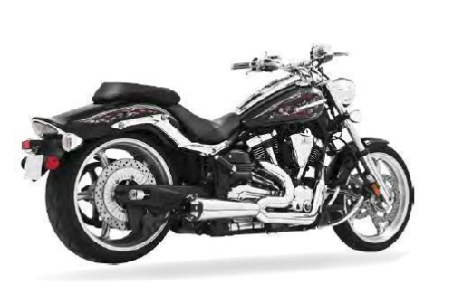 Freedom Performance - Freedom Performance 2-Into-1 Exhaust System - Chrome Muffler - Black Tip - MS00017