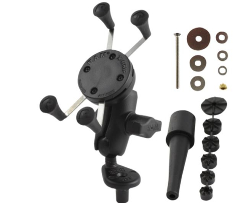 RAM Mounts - RAM Mounts RAM Fork Stem Mount with Short Double-Socket Arm and Universal X-Grip Cell/iPhone Holder - RAM-B-176-A-UN7