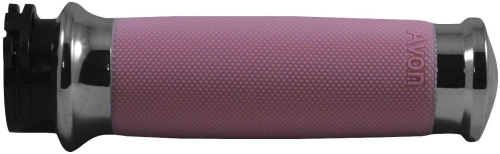 Avon Grips - Avon Grips Custom Contour Grips - Chrome/Pink - CC-85-CH-PINK