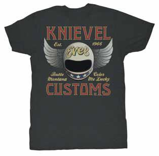 Evel Knievel - Evel Knievel Knievel Customs T-Shirt - EK546-2XL - Black - 2XL