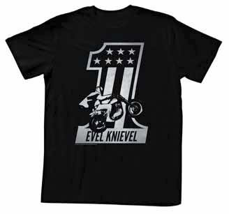Evel Knievel - Evel Knievel Black One T-Shirt - EK577-LG - Black - Large