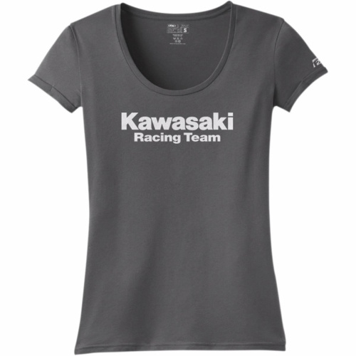 Factory Effex - Factory Effex Kawasaki Womens Scoop Neck T-Shirt - 18-87152 - Charcoal - Medium