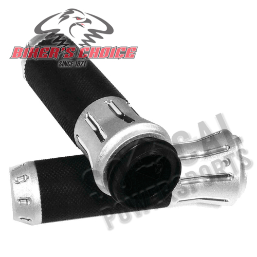 Bikers Choice - Bikers Choice Shot-Peen Grips - Chrome - 354136
