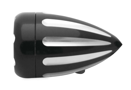 Arlen Ness - Arlen Ness Deep Cut Turn Signals with Fire Ring LED - Amber Lens - Black Finish - White LED - Dual Filament - 12-769