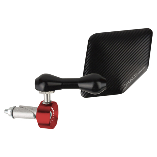 Driven Racing - Driven Racing Halo Left Side Bar End Mirror - Stainless Steel - Red - DHBML-RD